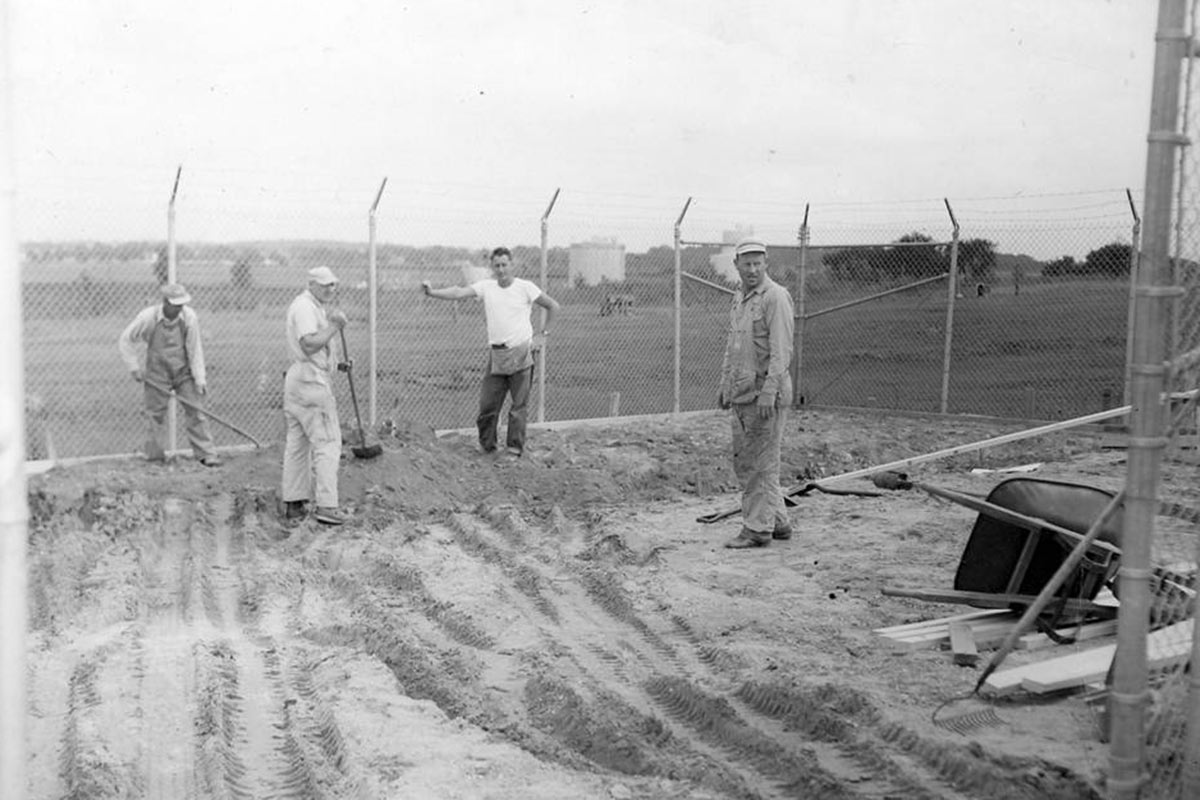 Truax field being constructed